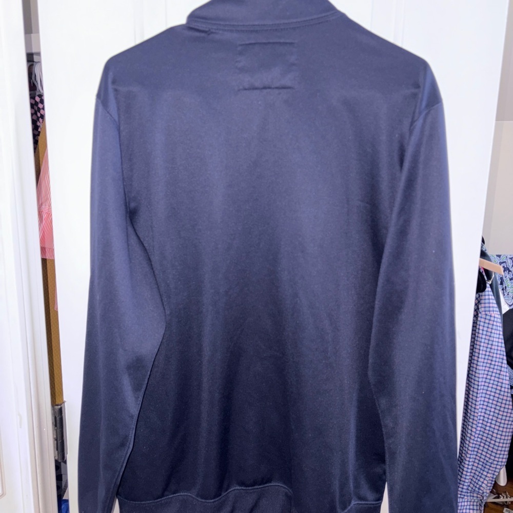 VINTAGE Abercrombie & Fitch Full-Zip Navy Track Jacket Rugby Stripe size XL - Picture 3 of 4